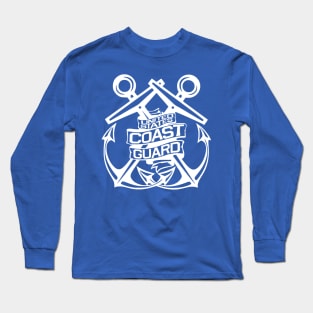 U.S. Coast Guard - Crossed Anchors In White Long Sleeve T-Shirt